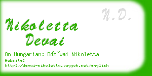 nikoletta devai business card